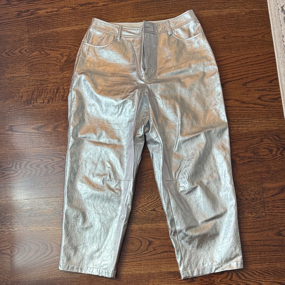 Silver Ankle Cropped Pants